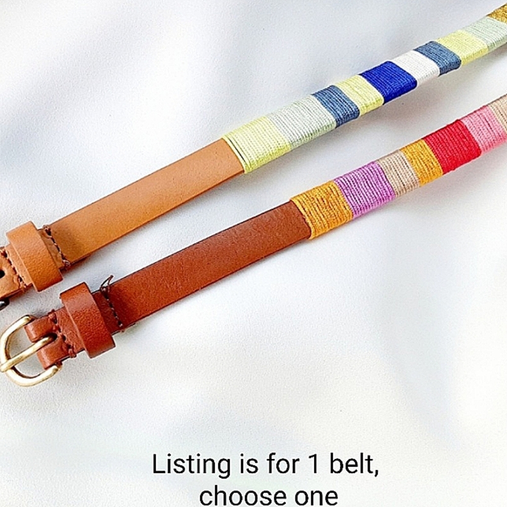 J CREW Metallic Threaded Skinny Belt NWOT - Picture 3 of 15